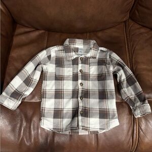 Carter's Brown and White Plaid Button Down Shirt